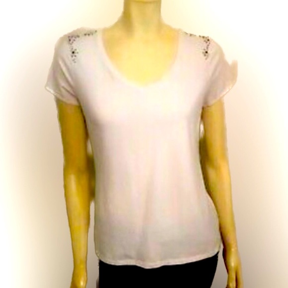 Ann Taylor Tops - Ann Taylor | Beaded shoulder Top Size Medium